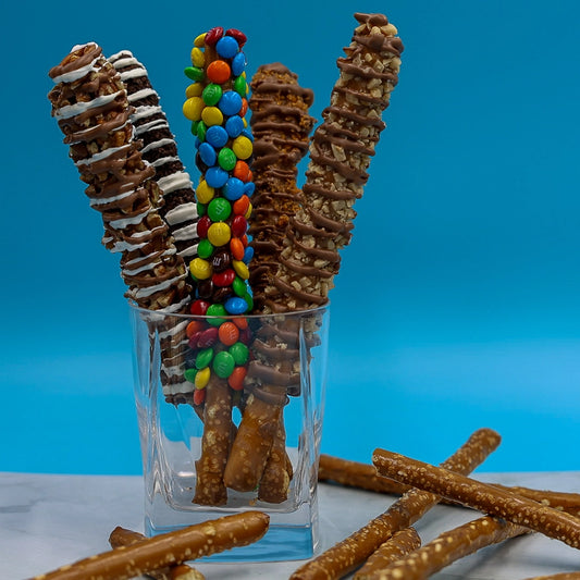 Caramel & Chocolate Covered Pretzel Rods